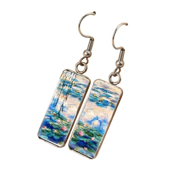 Monet Lillies Drop Earrings - Picture 4 of 5